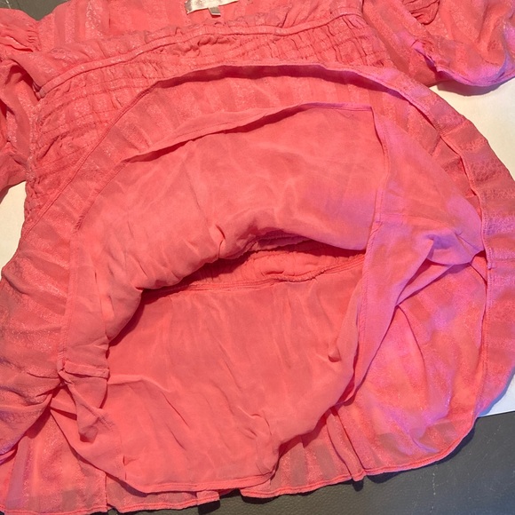 Love Shack Fancy Pink Ruffled Short Sleeve Dress, size XS - Picture 7 of 8